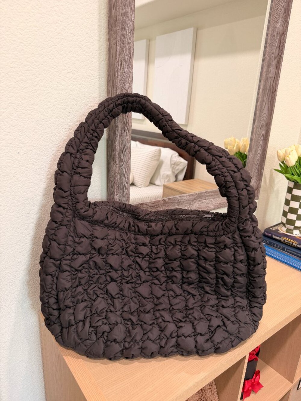 COS | OVERSIZED QUILTED CROSSBODY BAG | BROWN